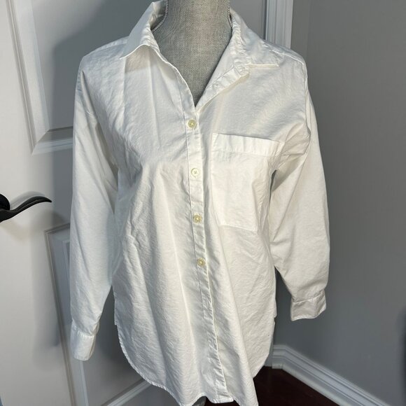 Loft Everyday Shirt White Button Down EUC Size S - Picture 3 of 4